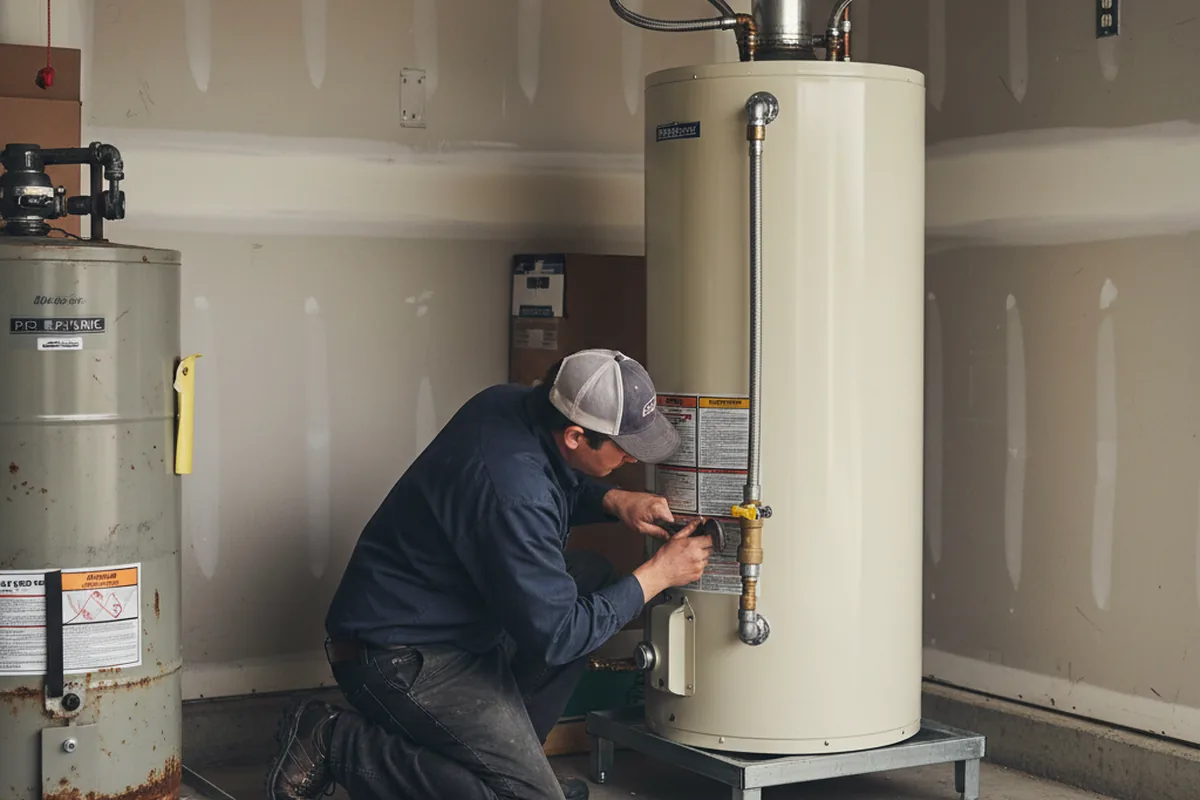 Water heater and shutoff valve replacement in Kite