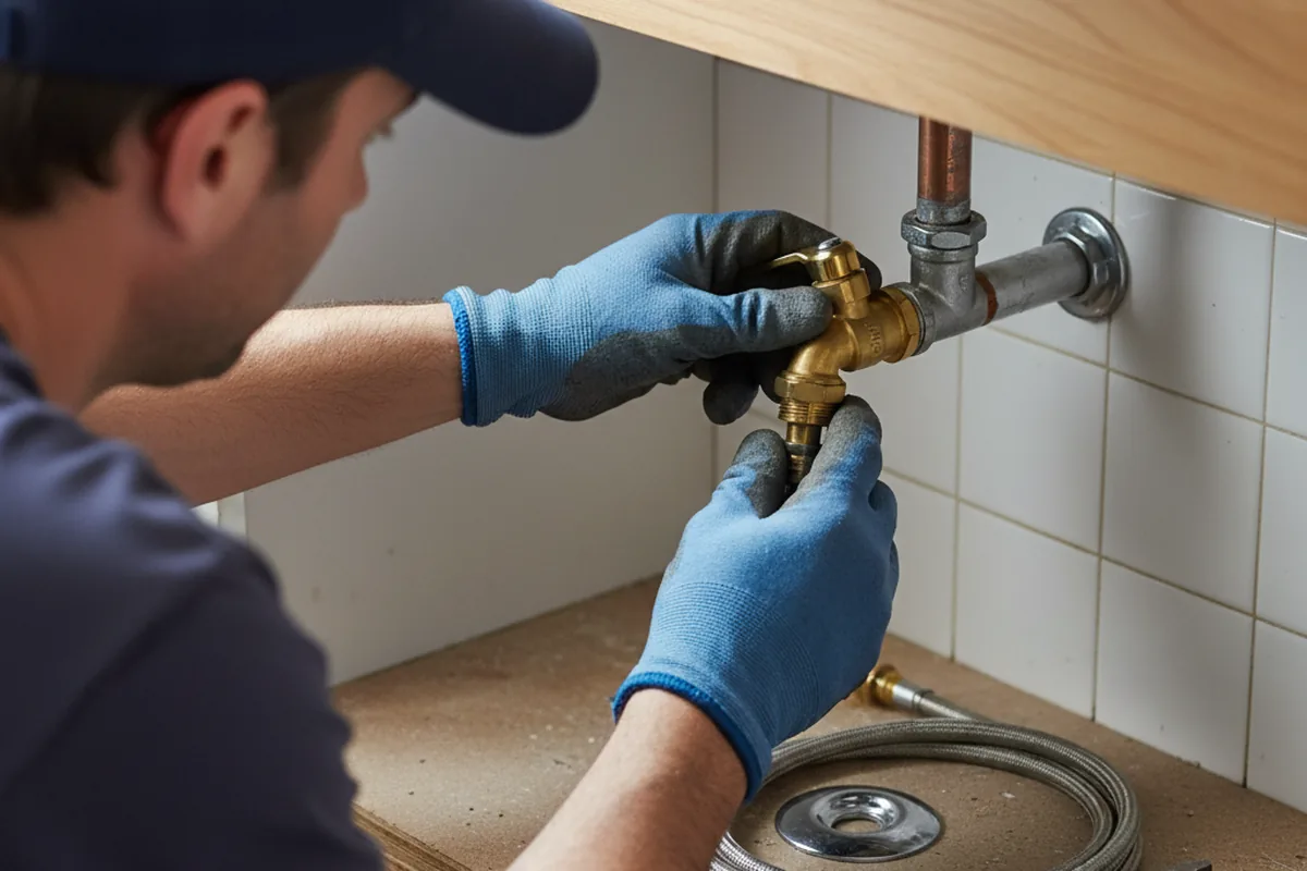 Shutoff valve and fitting work during Emergency Plumbing in Kite